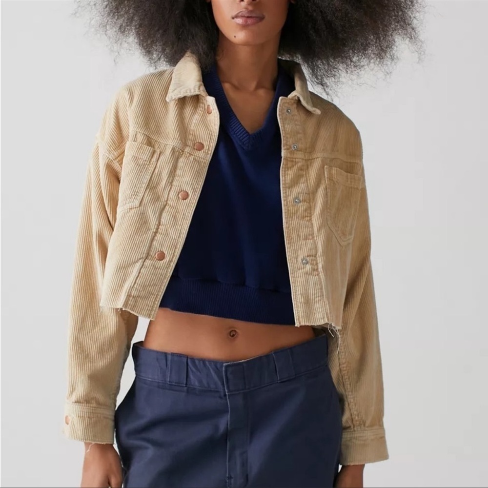 BDG Brooklyn Corduroy Cropped (Neutral) Jacket Size Medium Women